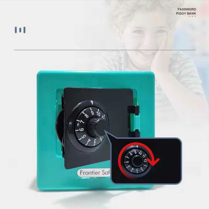 НОВЫЙ Детский Сейф копилка для хранения денег/монет с кодом блокировки