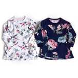 H&M 2-pak sukienki dresowe róże koliberki 2-4l 98 104