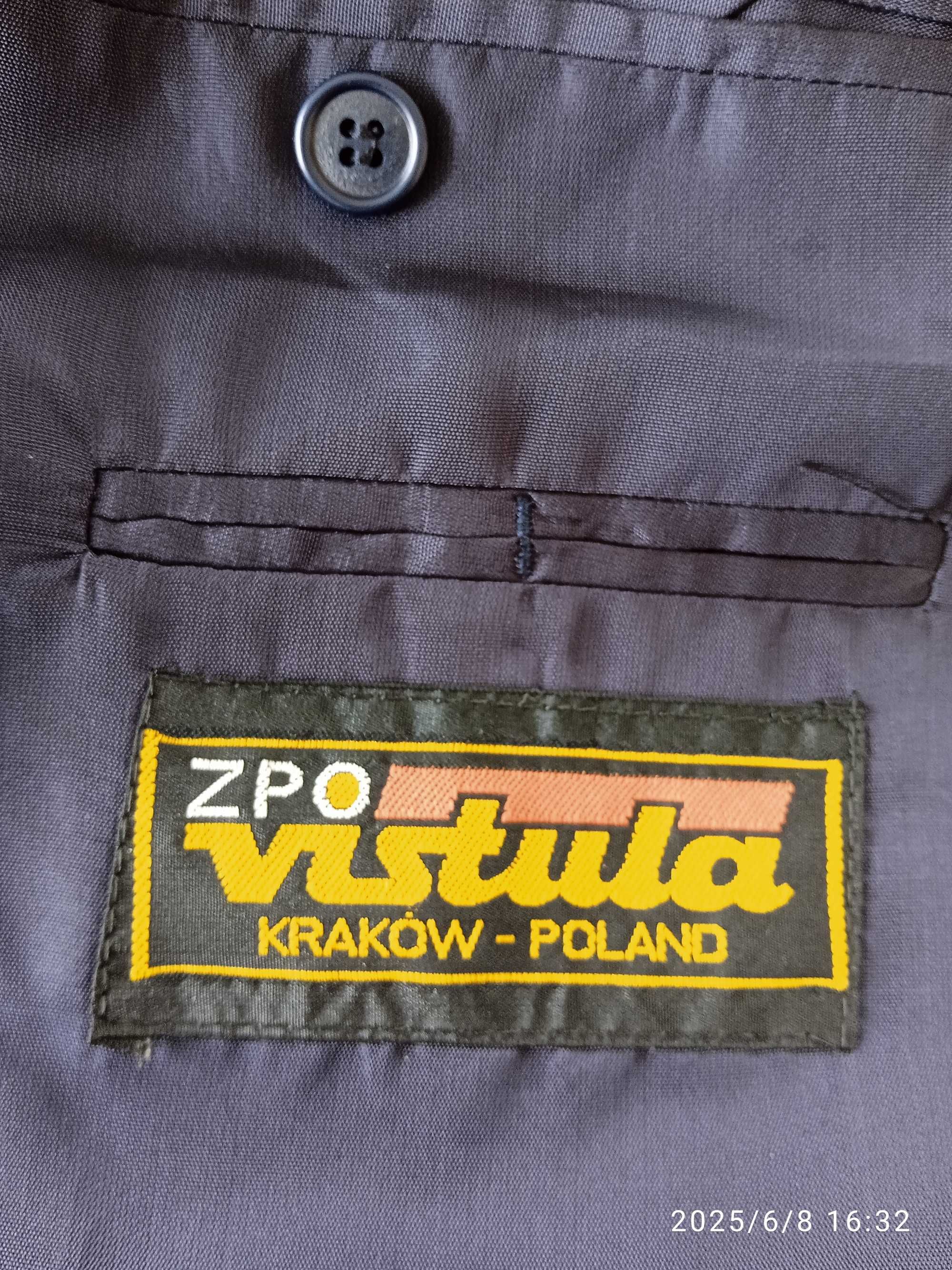 Garnitur męski Vistula, dwurzędowy, 182/100, granatowy.