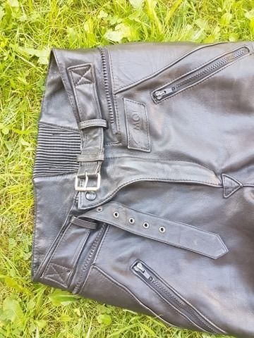 spodnie skórzane motocyklowe czarne mop mqp roz. 48