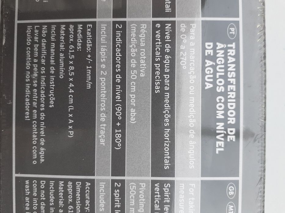 Transferidor de ângulo com nível de bolha Powerfix