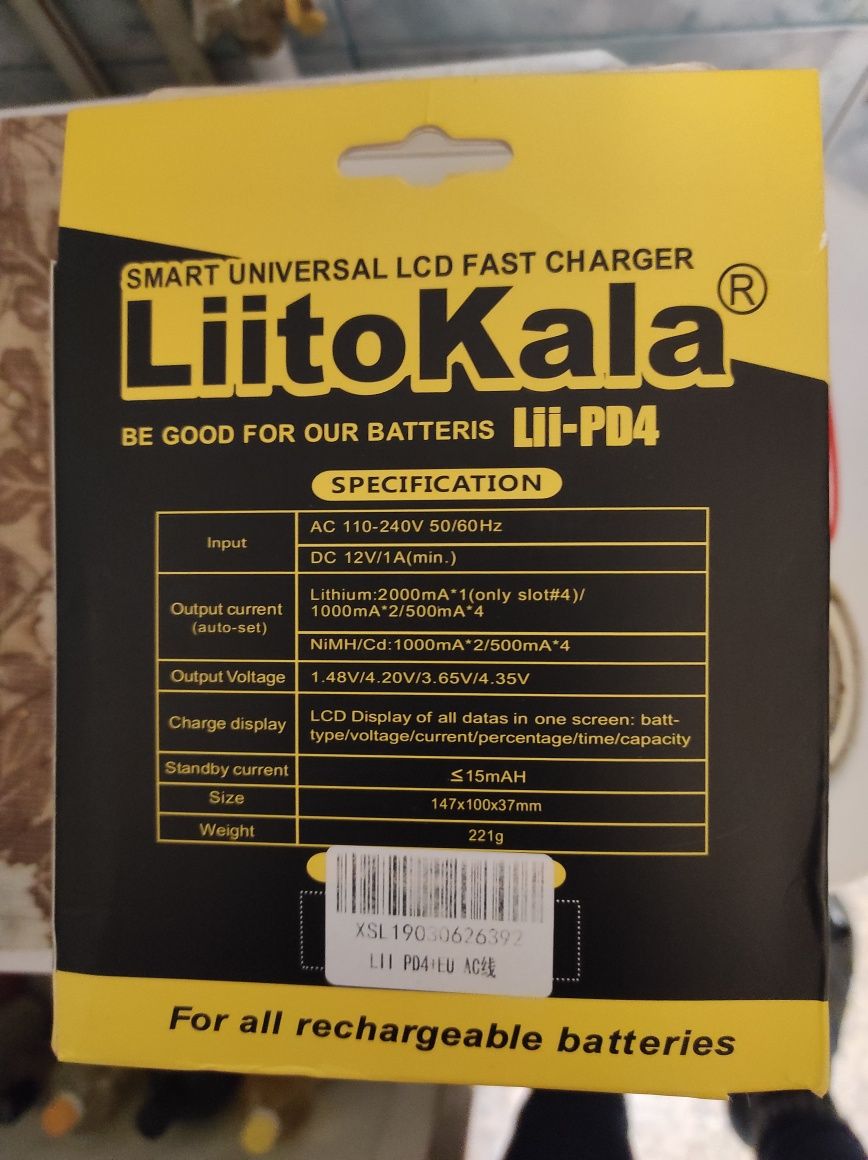 Зарядка аккумуляторных батарей, также li-ion, Litokalla lii PD4