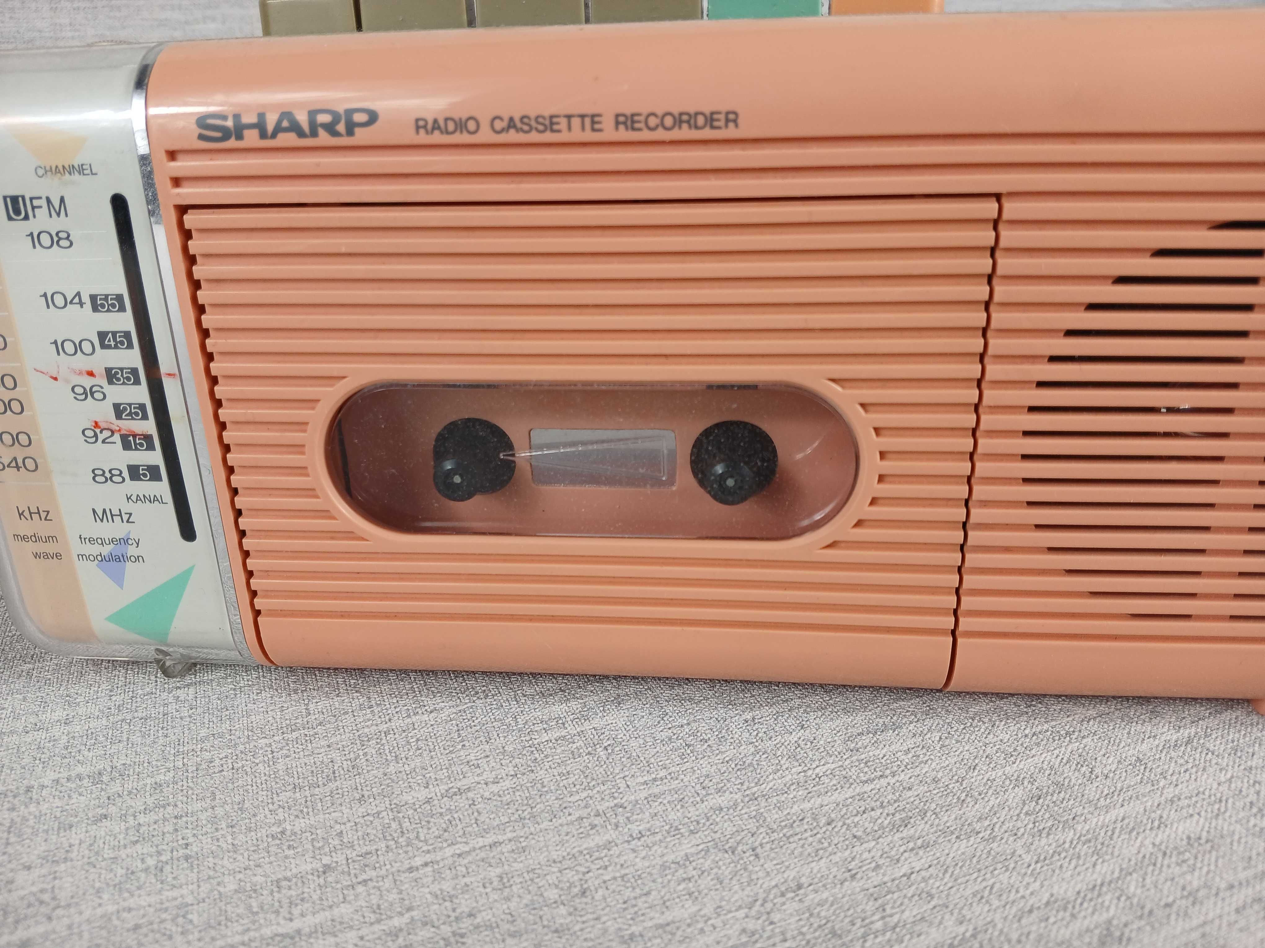 Stare radio przenośne Sharp QT-212H(P) Made in Korea Retro Boombox