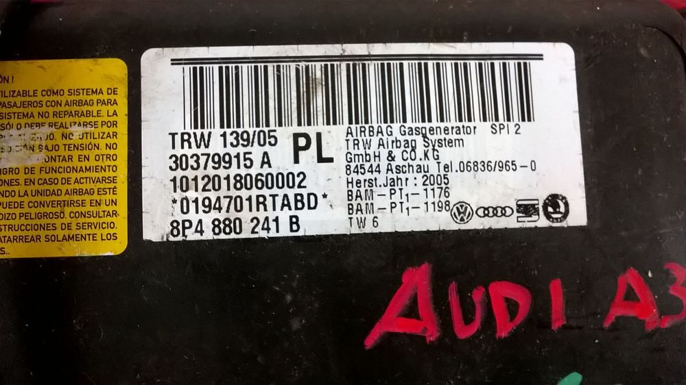 Airbag Banco Esquerdo [Audi A3 8P]