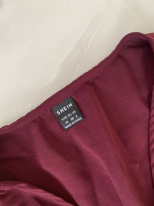 Bordowa sukienka, rozmiar M, shein