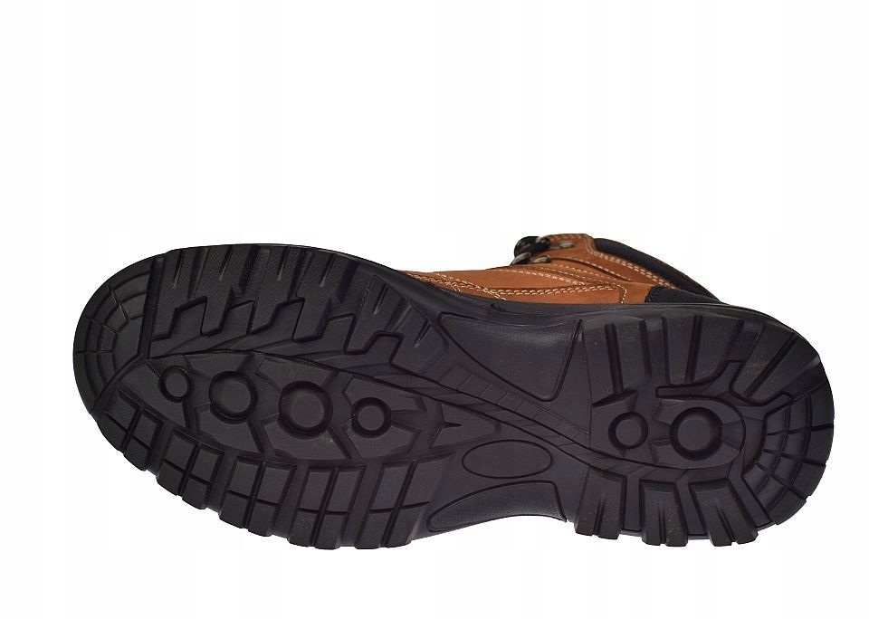 Buty trekkingowe męskie trapery ze skóry na suwak CY58/23 BR r.45