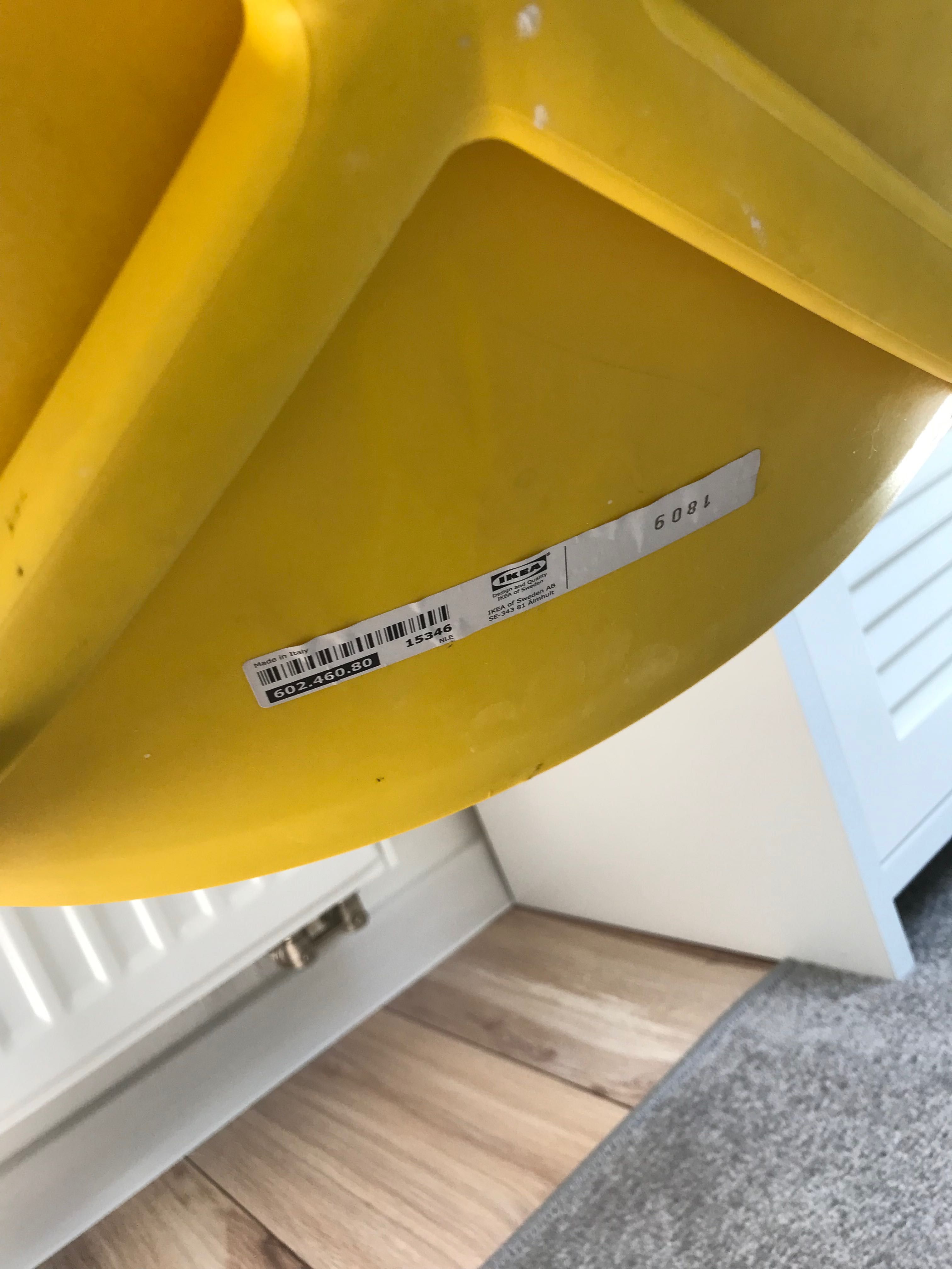 Krzesło Ikea żółte jadalnia