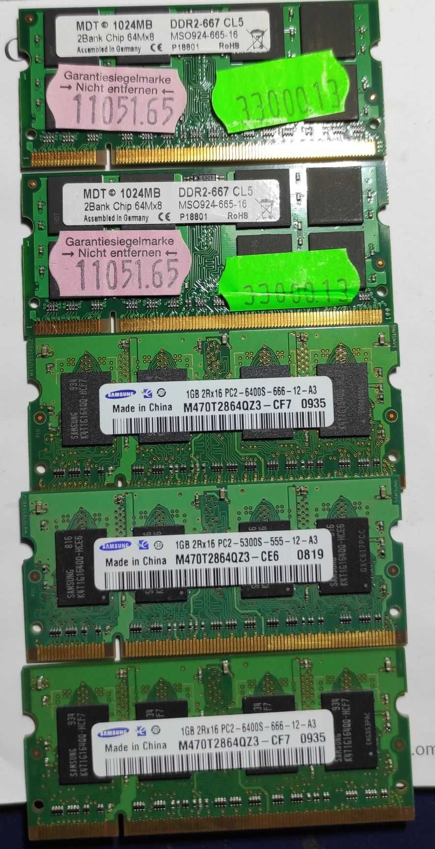 Pamięci do laptopa 1GB DDR2 SODIMM