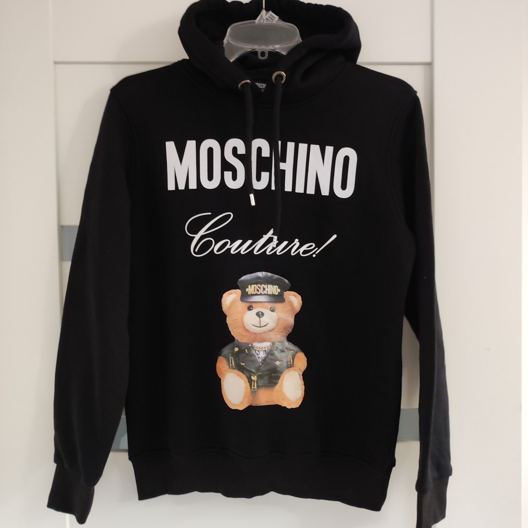 Moschino super bluza z kapturem czarna S/M