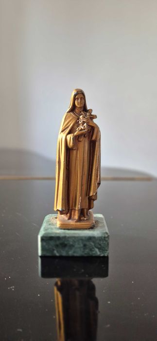 Rzeźba figura sakralna sygnowana Św. Teresa antyk depose