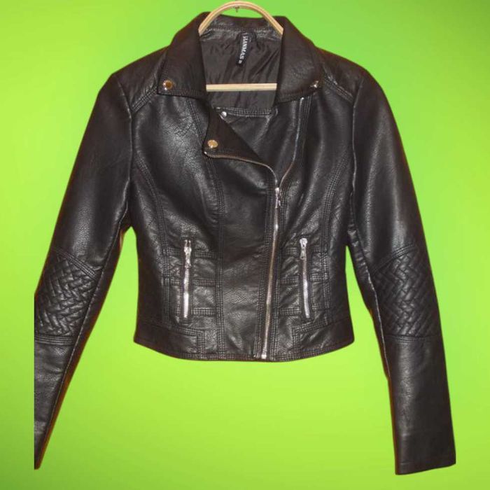 Куртка черная косуха эко-кожа размер м
