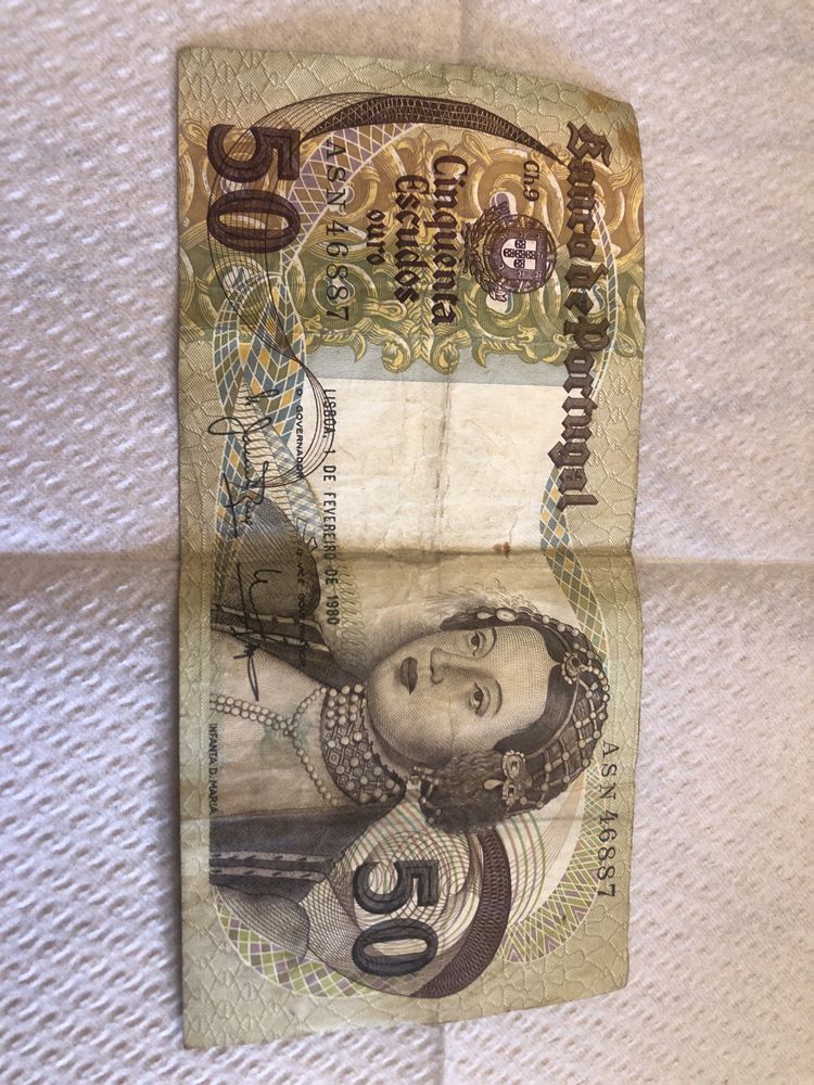 Nota 50$00 1980 circulada