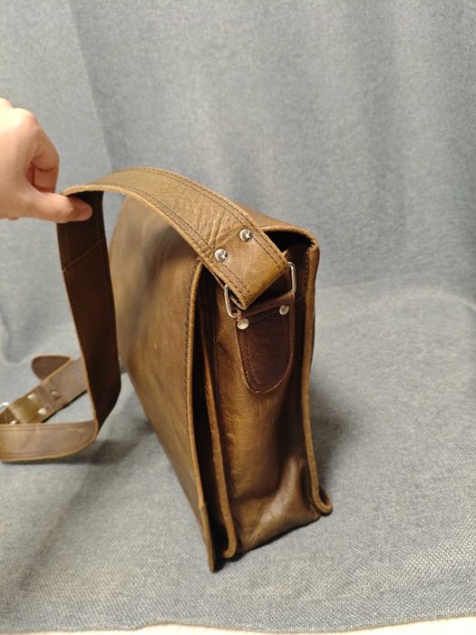 Stetson сумка шкіряна месенджер коричнева чоловіча велика портфель