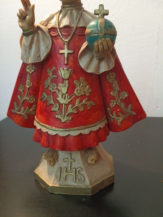 Antiga Estátua menino Jesus de Praga  	Produzido em Italia	Como nova!