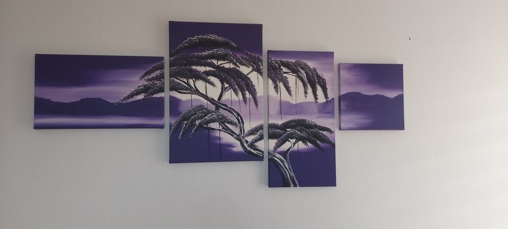 4 obrazy przedstawiajce piękny widok