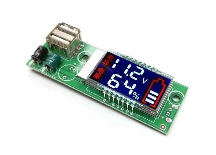 Плата с индикатором, вольтметром с USB уровень заряда аккумулятора