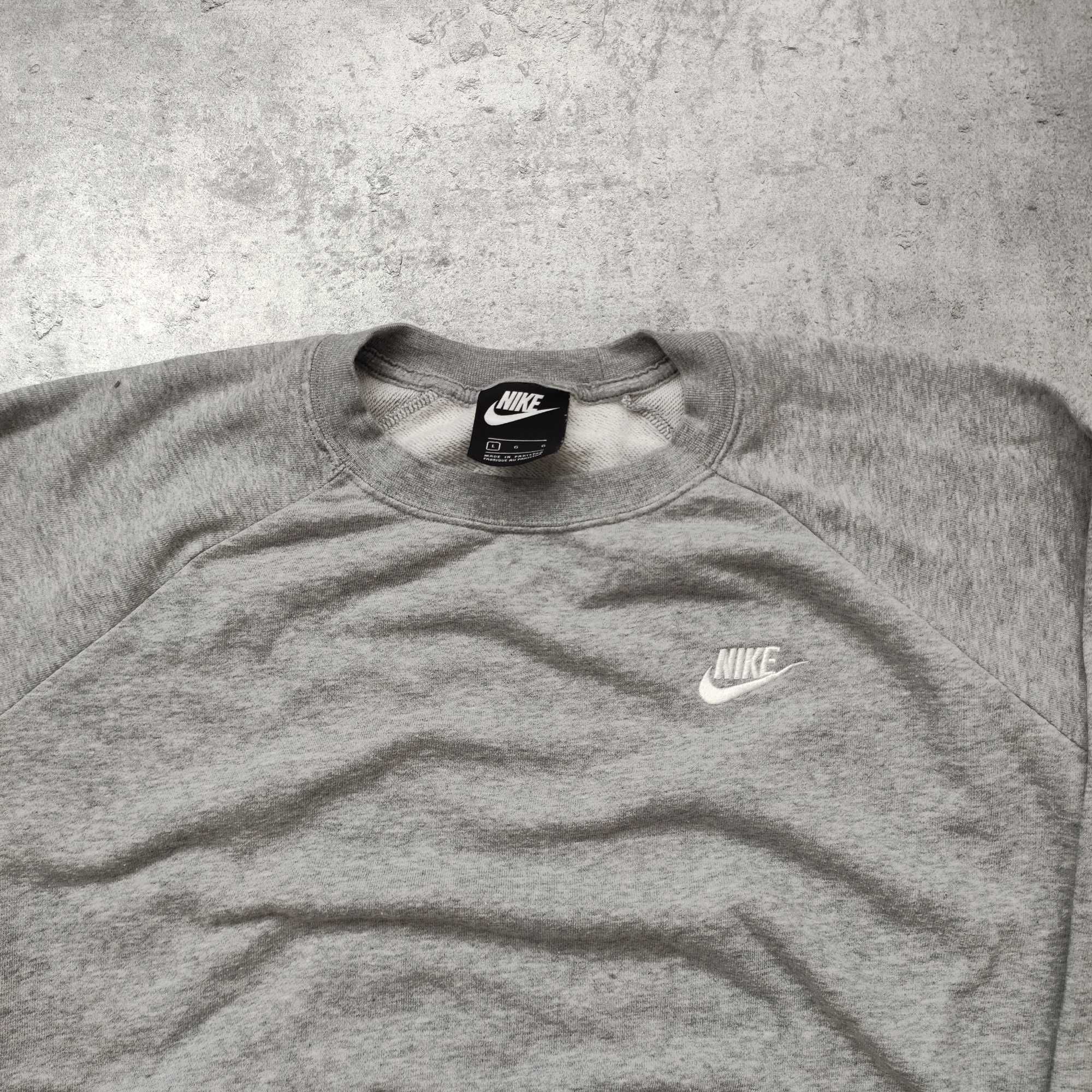 DAMSKA Bluza PREMIUM Szara Haft Logo Sportswear Nike Bawełna Casual