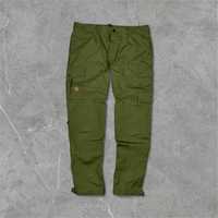 Spodnie trekkingowe Męskie Fjallraven materiałowe kieszenie zielone
