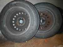 Felgi stalowe z Oponami 13" 4x100 + Lewarek, Klucz, Kołpaki
