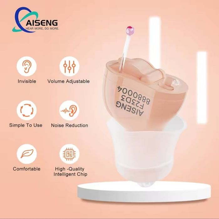 Mini aparat słuchowy cyfrowy douszne redukcja szumów głosu prawy