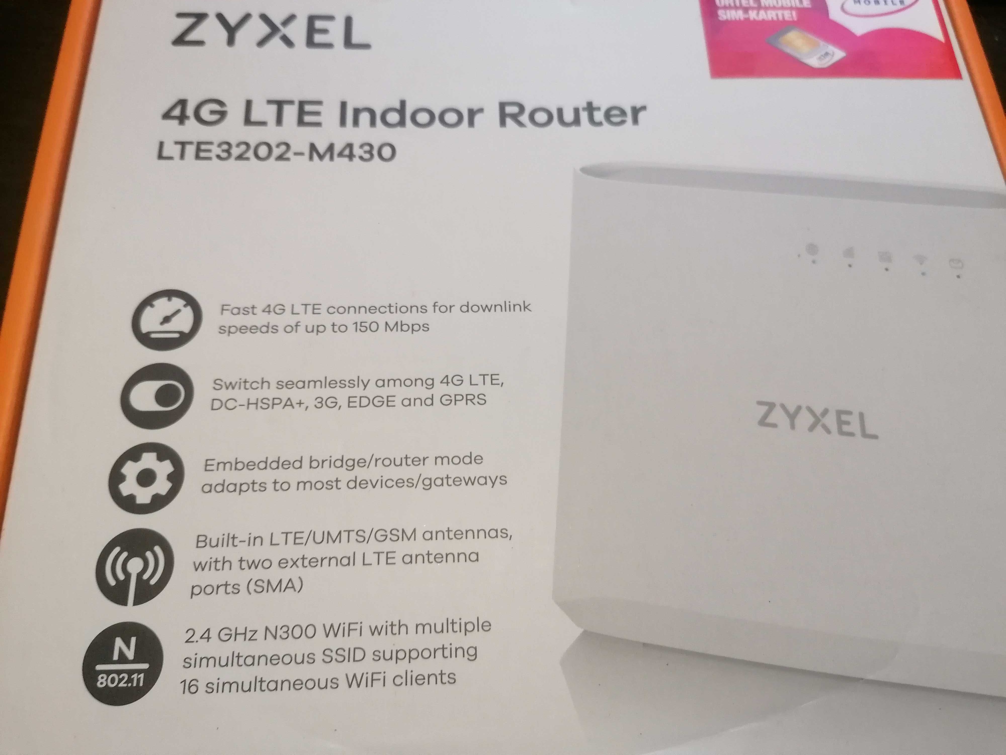 Router ZyXel LTE3202-M430 4G LTE biały