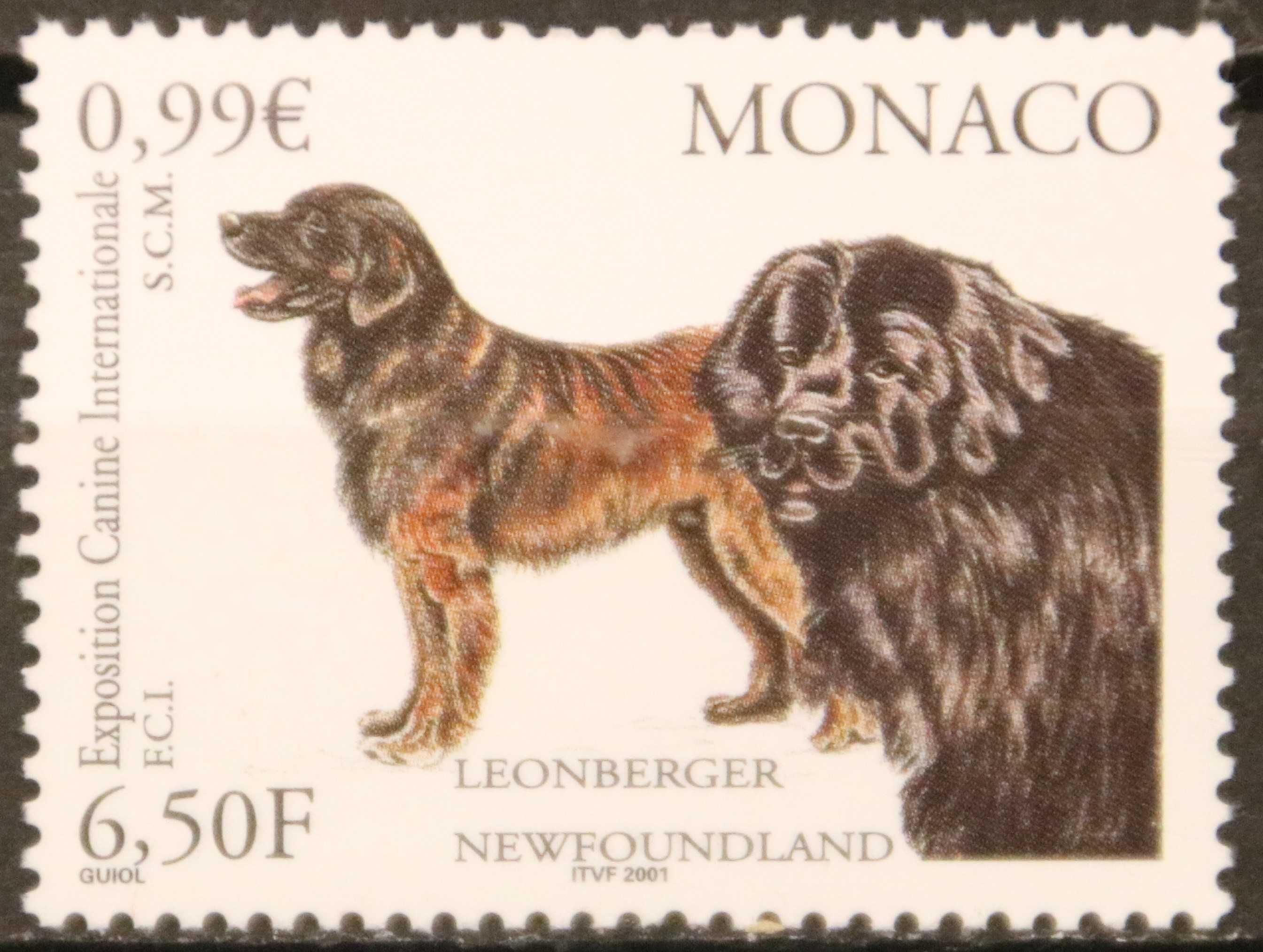 Monako 2001 cena 2,70 zł kat.1,50€ - pies