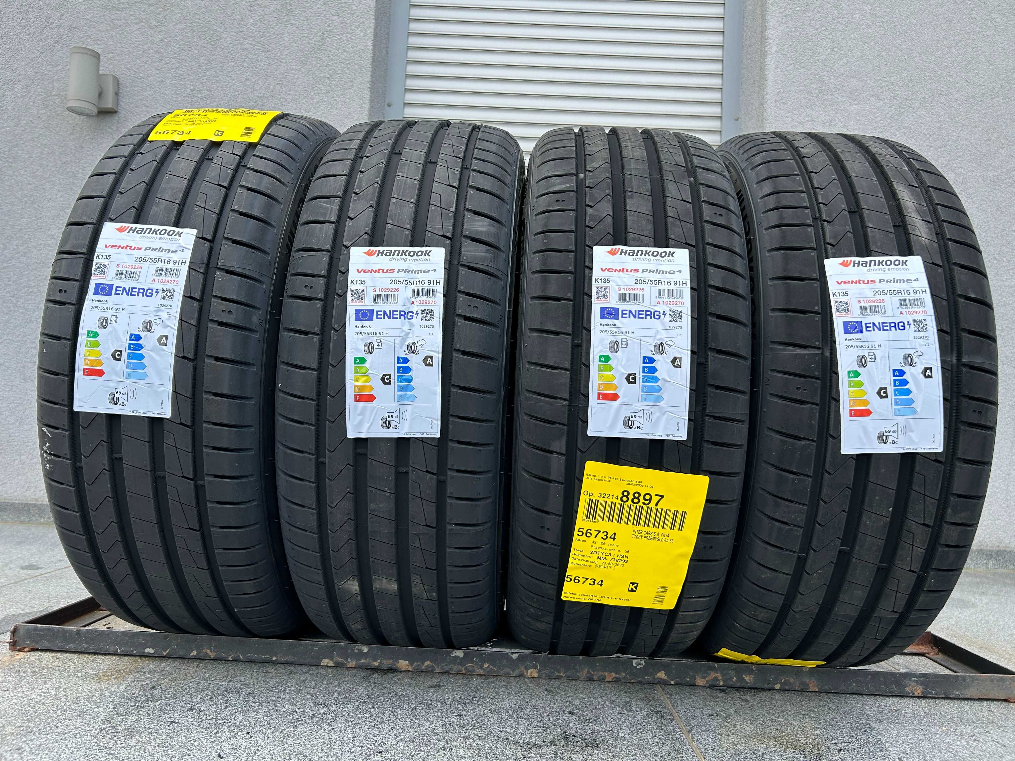 Letnie NOWE 205/55R16 Hankook Ventus Prime4 91H C,A,69db prod. 2024r!