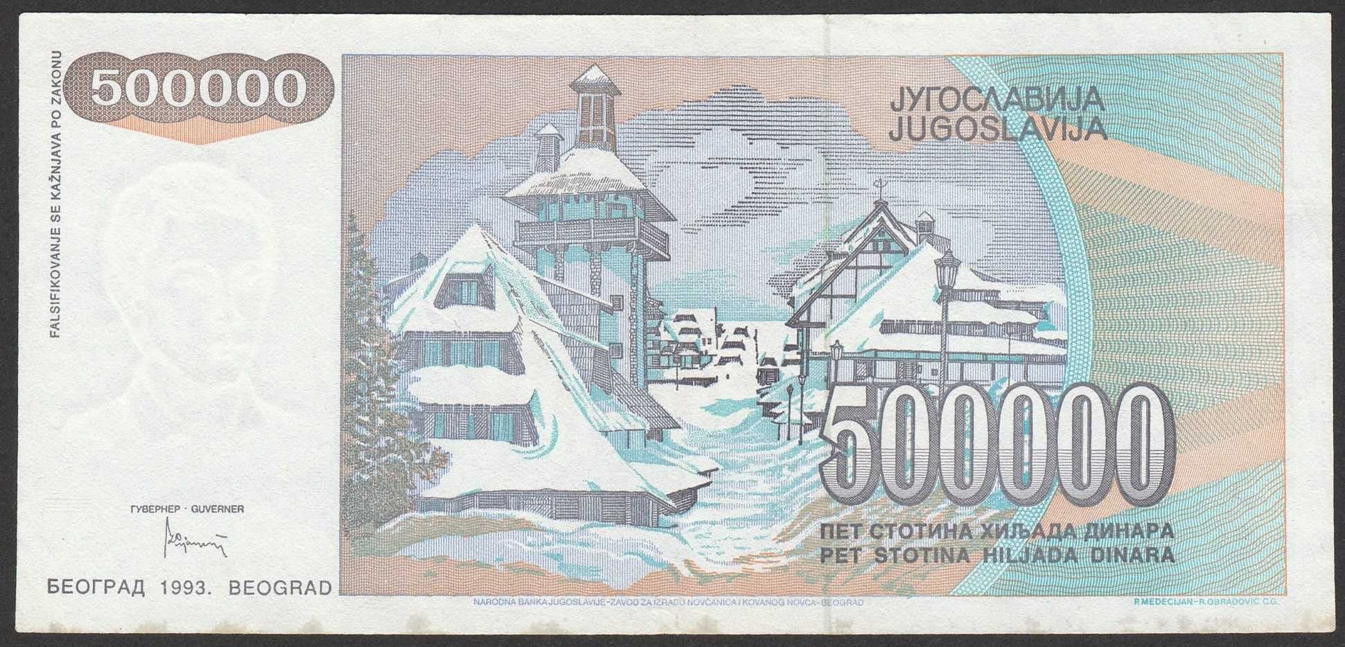 Jugosławia 500000 dinarów 1993 - AB -