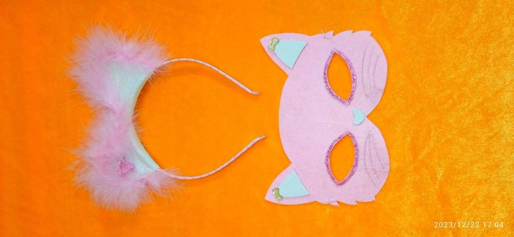 Вушка киці, маска киці, костюм киці, маска кошки, маска кошечки