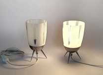 Lampka nocna białe retro vintage space age mid century PRL