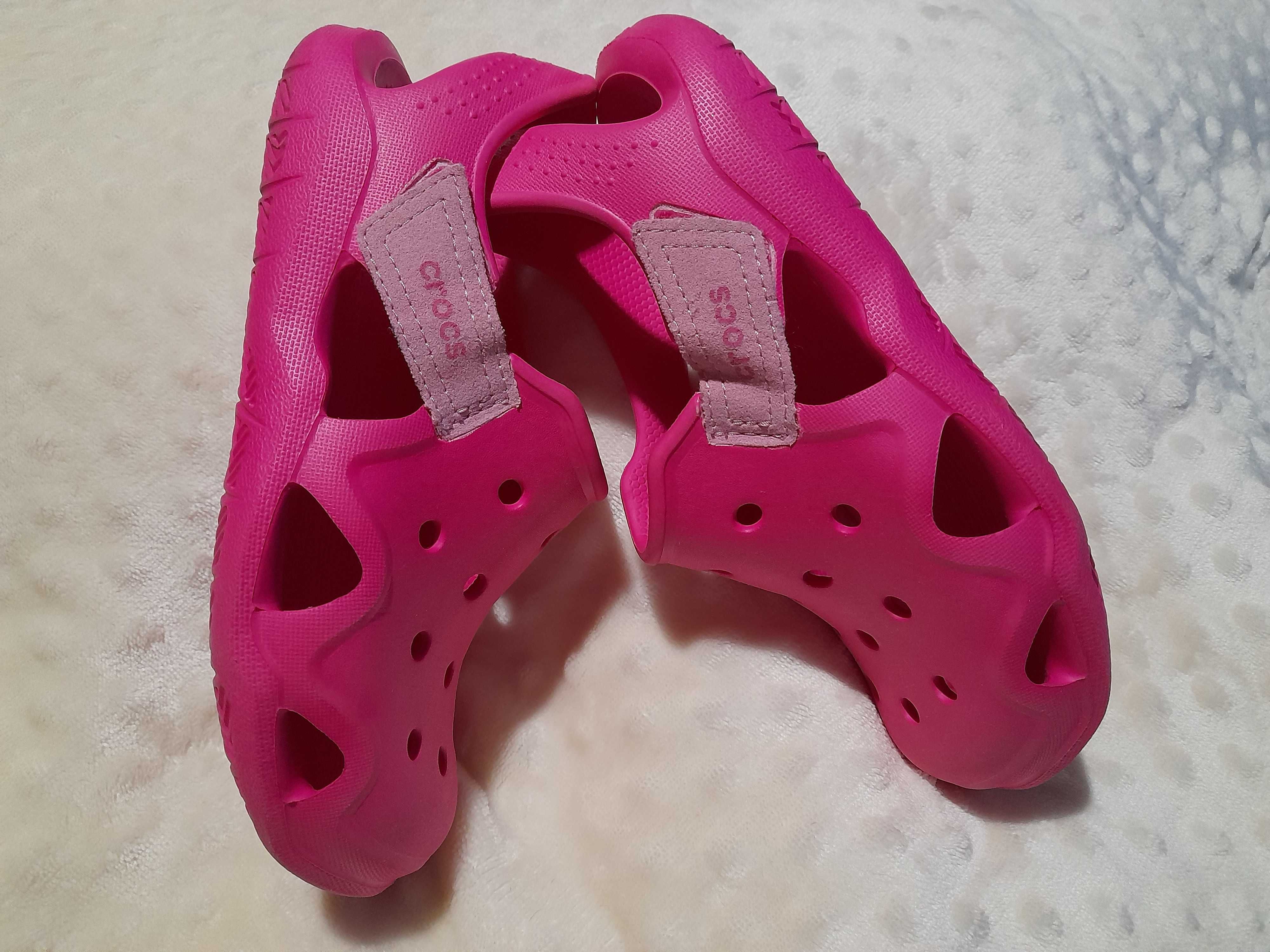 Crocs sandalki rozm. J2 33/34 wew. 20,5 cm różowe rzepy idealne