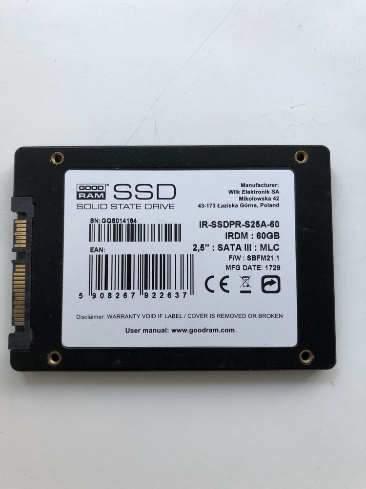 Ssd диск накопитель,Ссд накопичувач на 60gb від GOODRAM