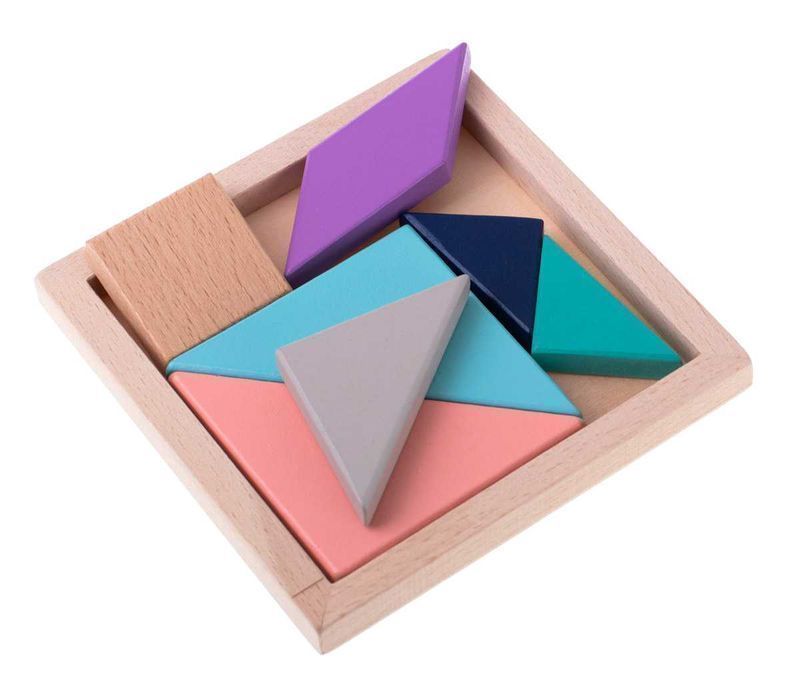 Tangram puzzle drewniane układanka klocki 11,5cm x 11,5cm