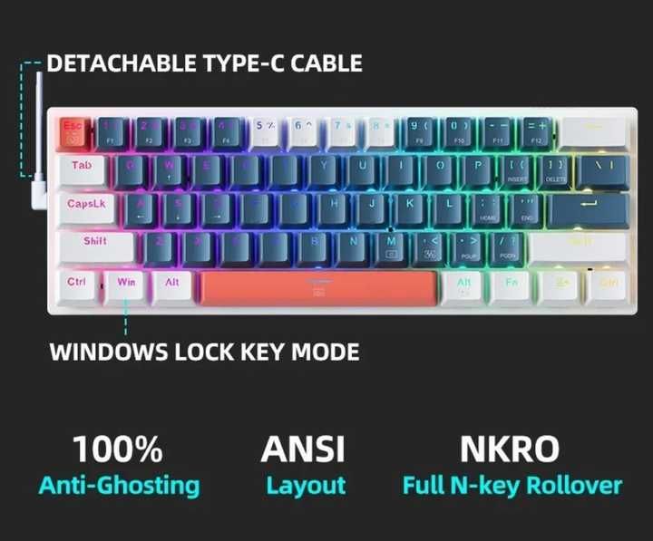 Игровая клавиатура Machenike K500 с RGB-подсветкой и переключателями