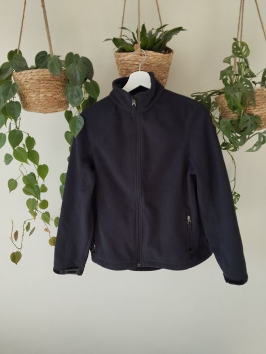 Ciepła bluza, kurtka polarowa, granatowa, w góry, z zasuwanymi kieszen