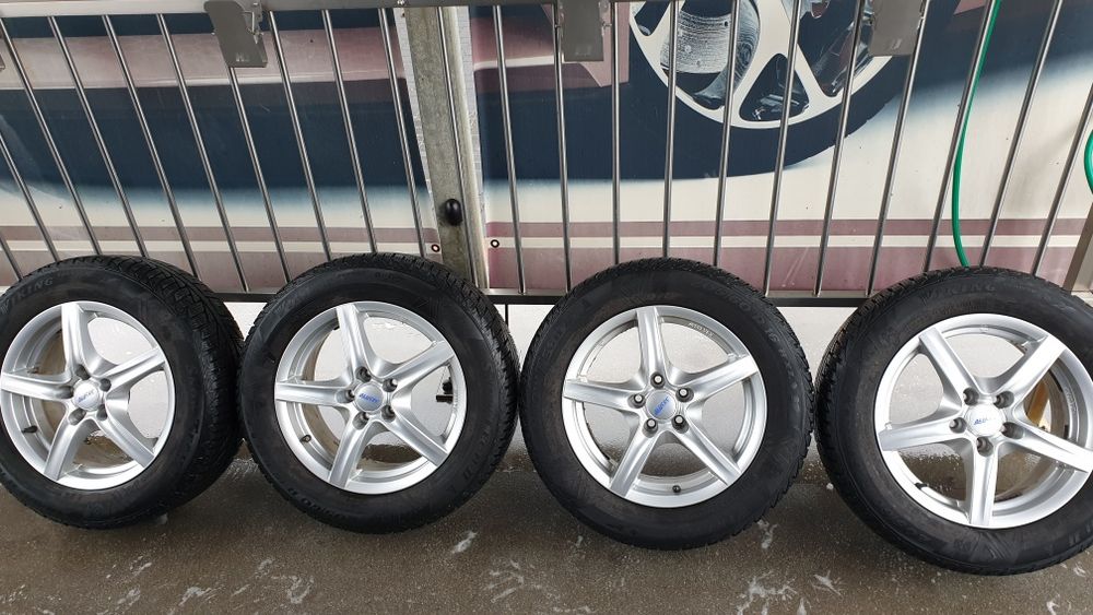 Alufelgi Alutec Grip Polar 16" 5x105 et39 opony zimowe Viking