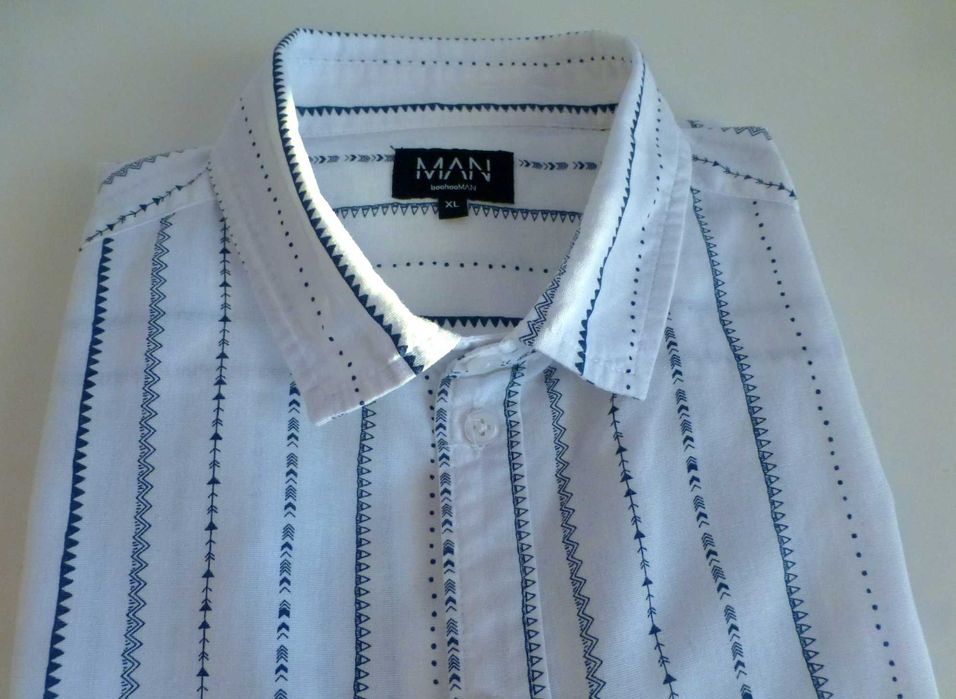 BoohooMAN męska letnia koszula z krótkim rękawem M