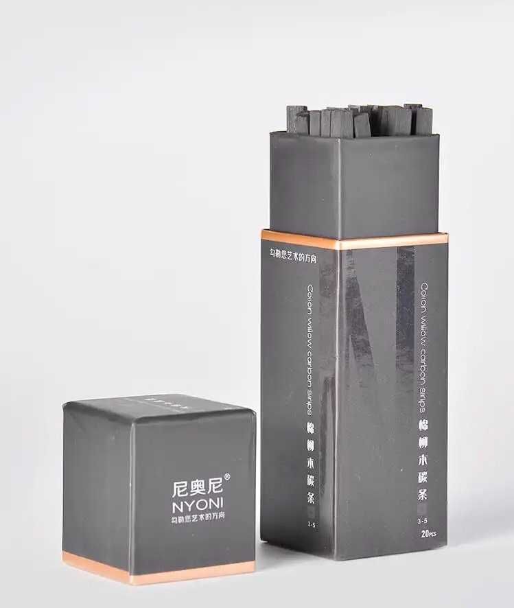 Угольные карандаши 20 шт (5-7 мм) для рисования, графики, растушевка