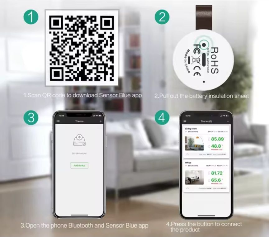 Гигрометр датчик температуры цифровой bluetooth