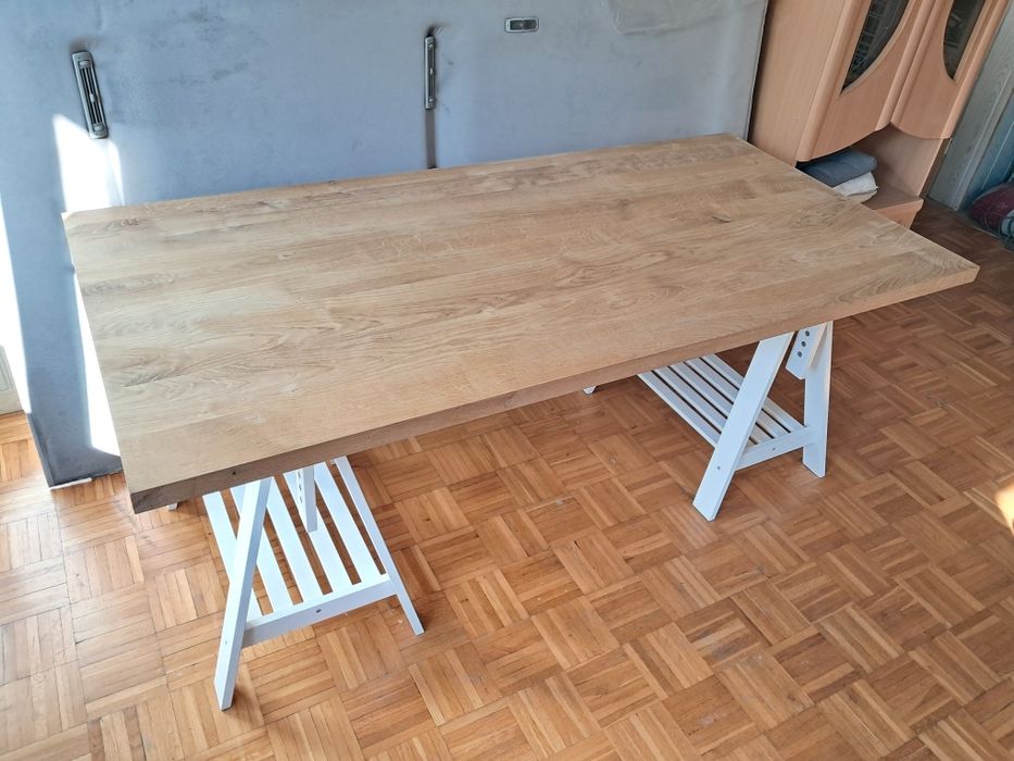 Stół dębowy drewniany rustykalny obiadowy roboczy duży