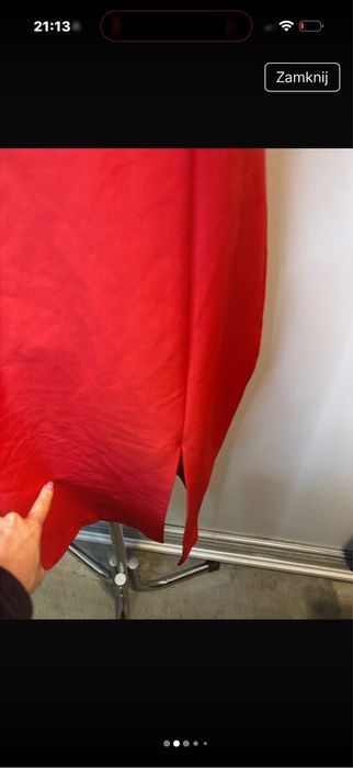 Czerwona elegancka sukienka dopasowana wyciecie v by very xl