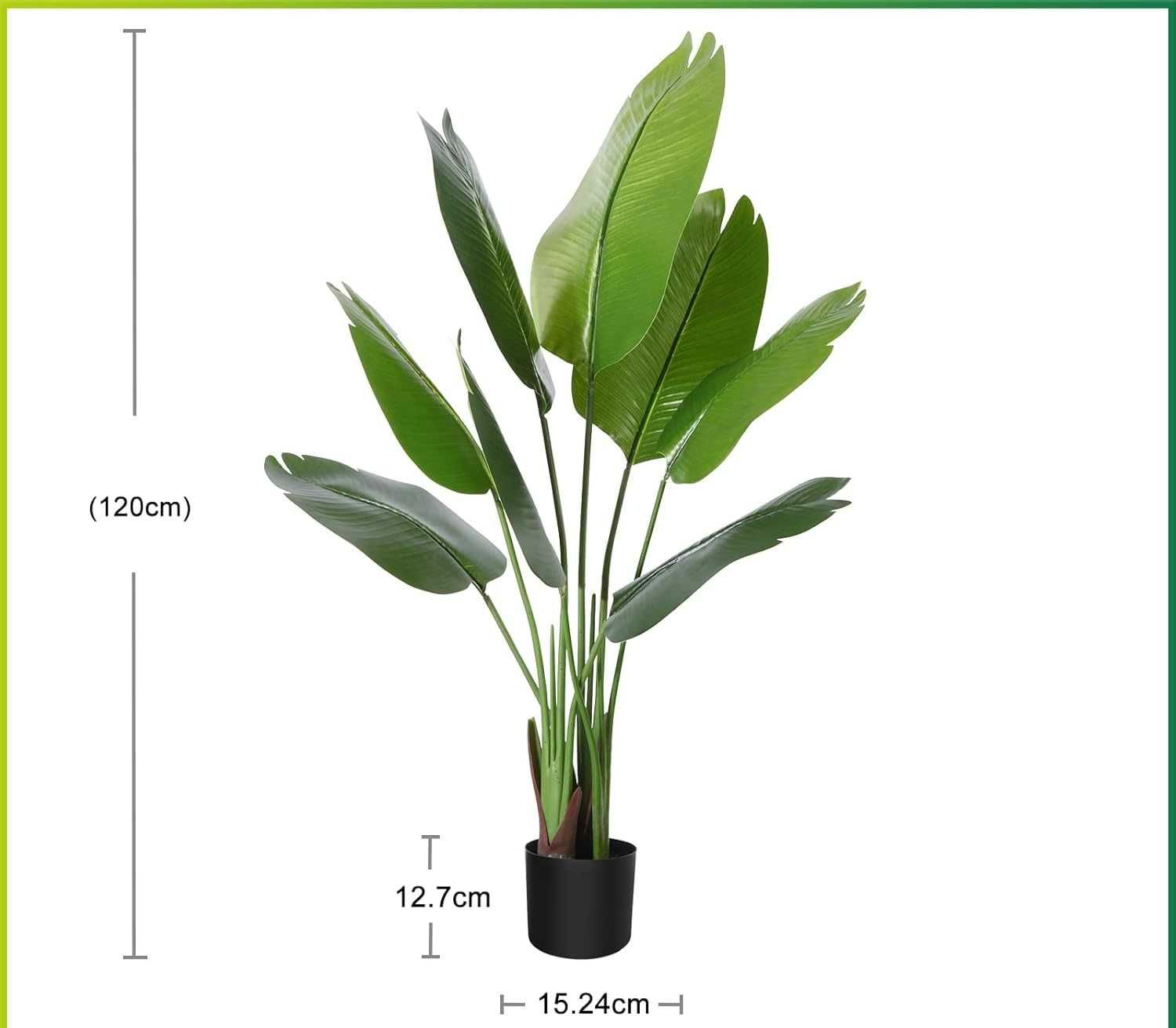 CROSOFMI Sztuczna Roślina Ptak Rajski 120 cm