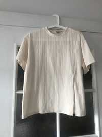 Kremowy  T-shirt koszulka oversize shine S/M 36/38 jak nowy