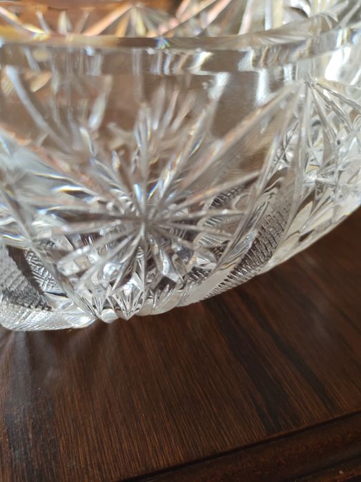 Piękna miska łódka kryształowa