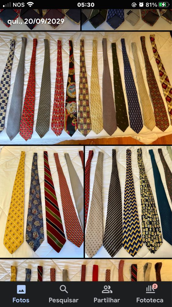 Pecas vintage gravatas grife seda italiana
