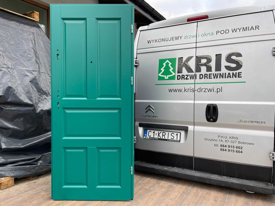 Drzwi drewniane zewnętrzne wewnątrzklatkowe Na wymiar Cała Polska