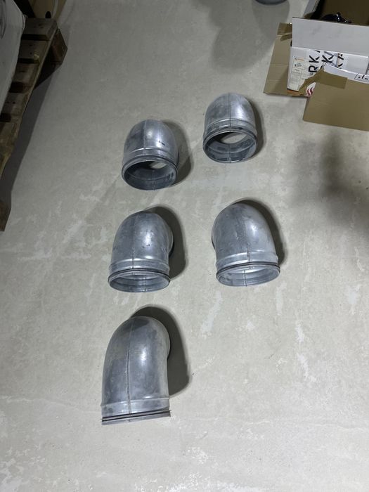 Redukcja wentylacja rekuperacja 150 trójnik rura spiro ocynk kolano