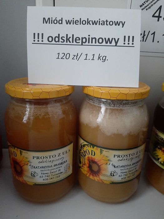 Miód wielokwiatowy odsklepinowy.