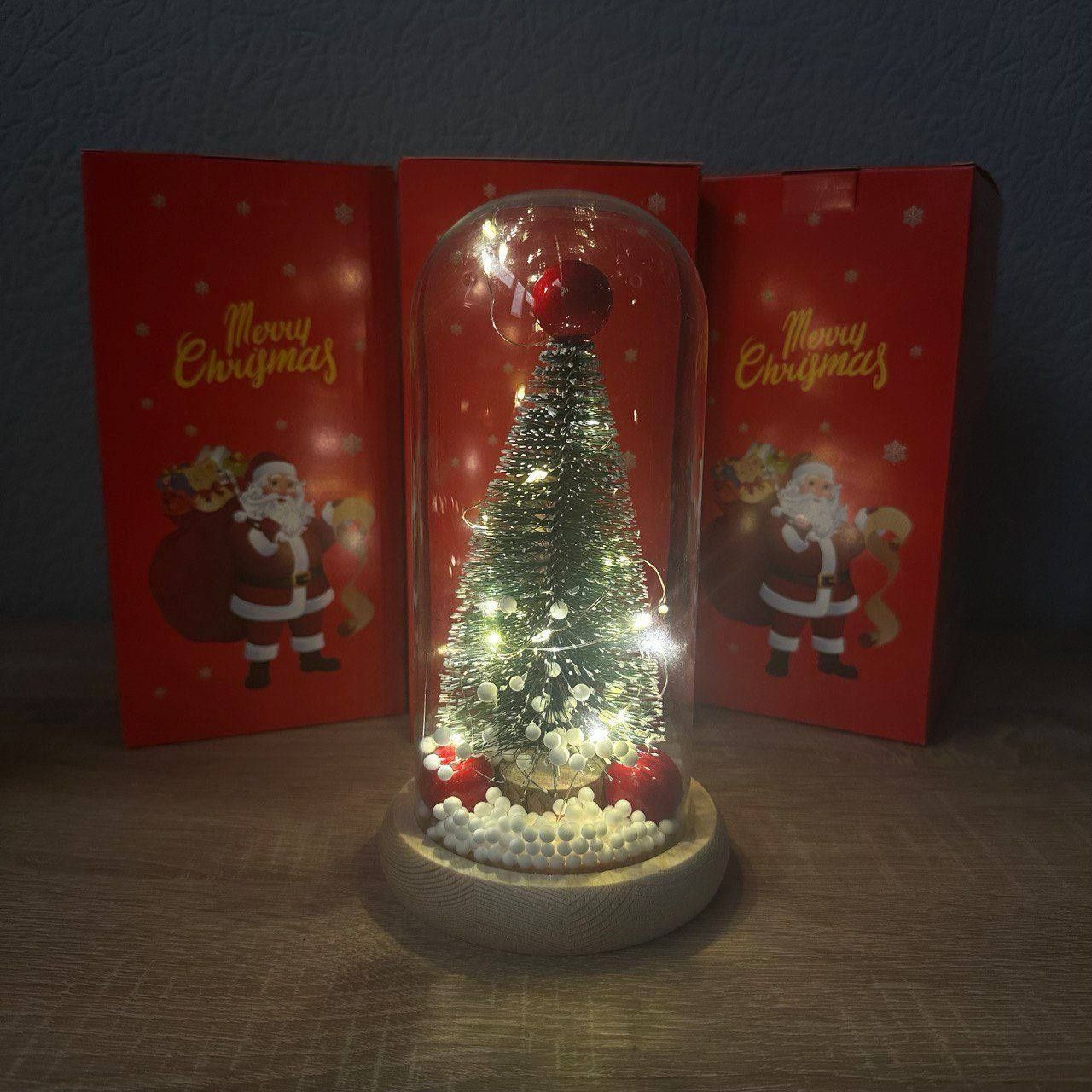Новогодняя елка в колбе 22 см елка светильник-светодиодная гирлянда