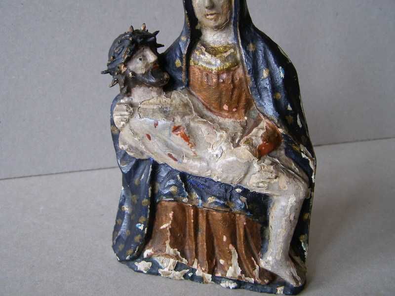 Pieta - rzezba drewniana , polichromowana XIXw.